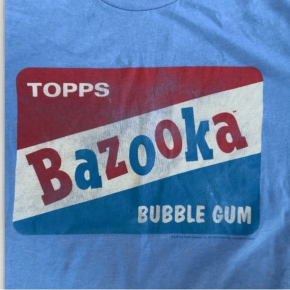 Topps Bazooka Bubble Gum Blue T-Shirt - Picture 4 of 6